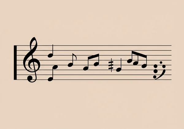 Grand staff with treble and bass clefs for piano