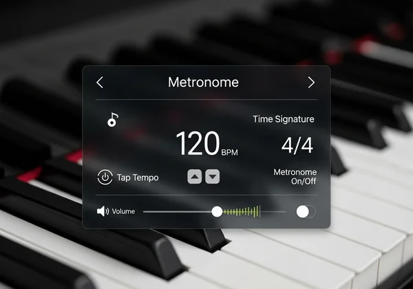 Digital metronome integrated into online piano