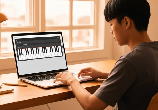 User learning Für Elise on an online piano